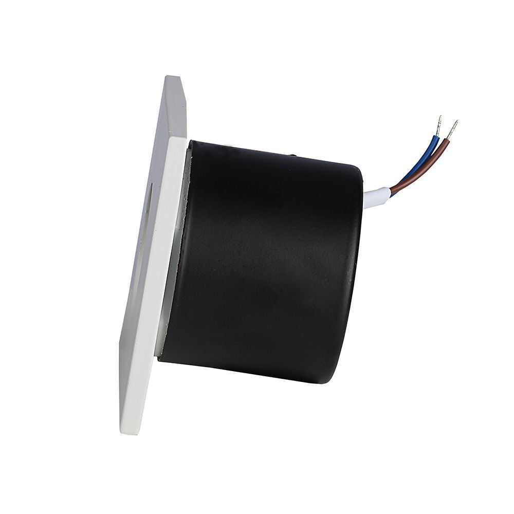 3W Oprawa Schodowa LED / Barwa:3000K / Obudowa: Biała / Kwadrat