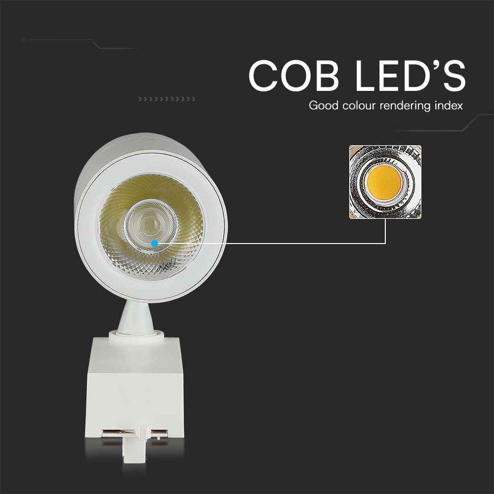35W Lampa LED na szynoprzewód / Barwa: 3000K / Obudowa: Biała