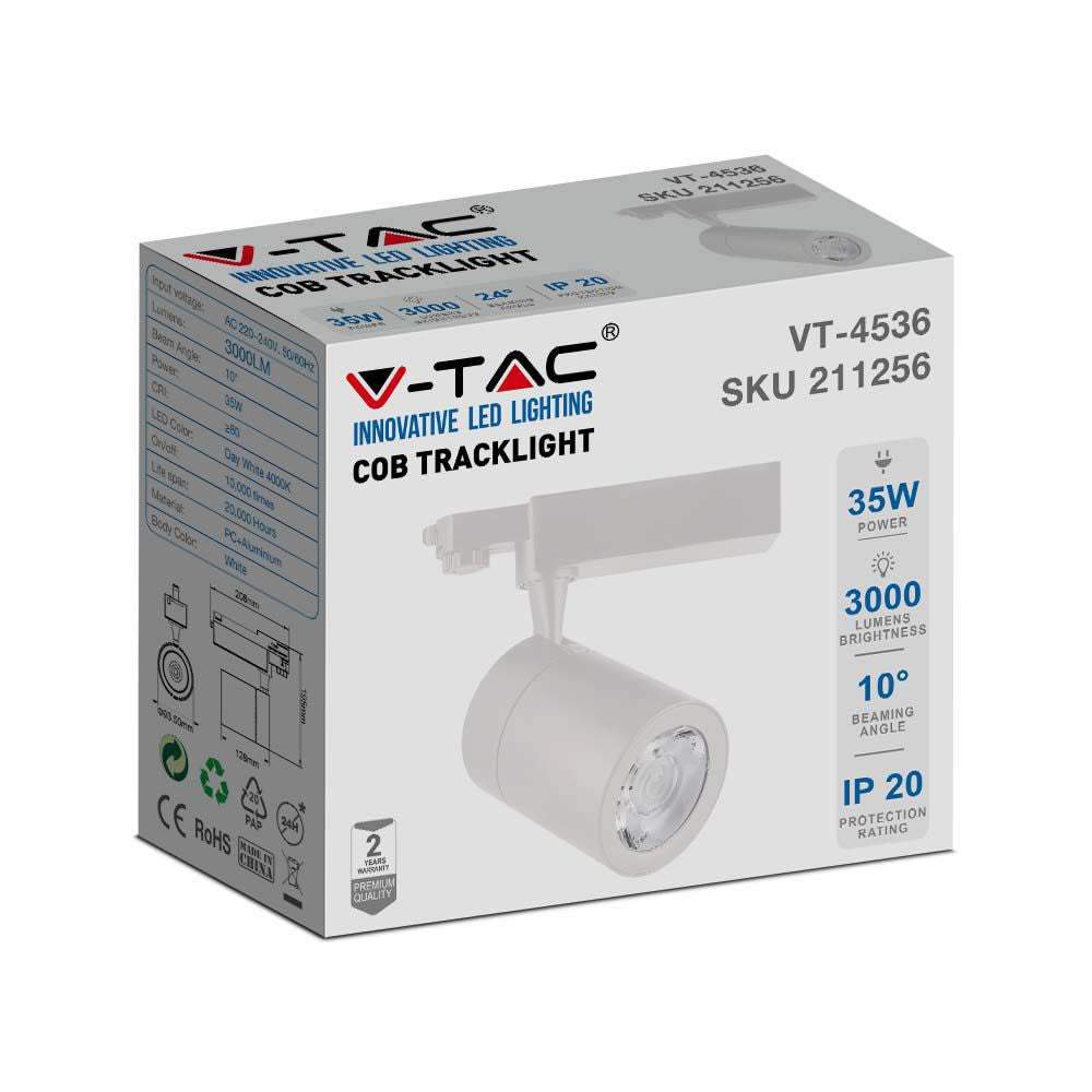 35W Lampa LED na szynoprzewód / Barwa:4200K / Obudowa: Biała
