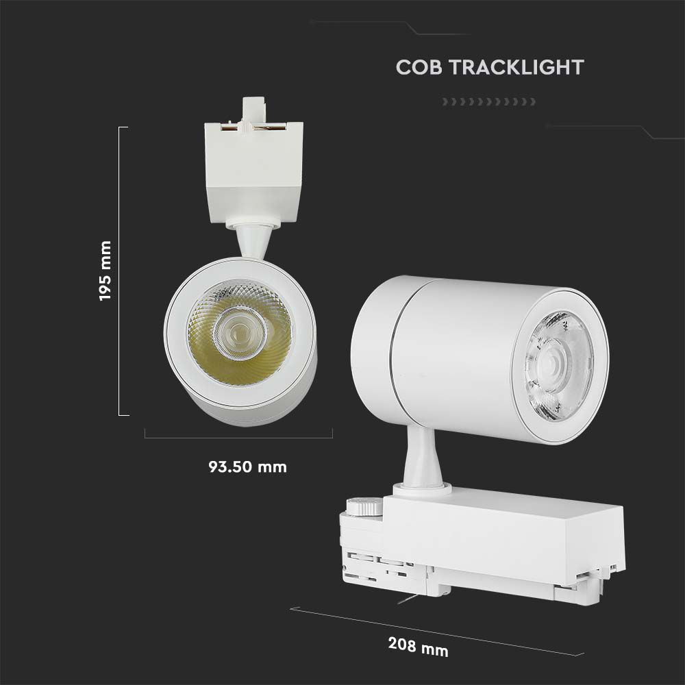 35W Lampa LED na szynoprzewód / Barwa:6500K / Obudowa: Biała