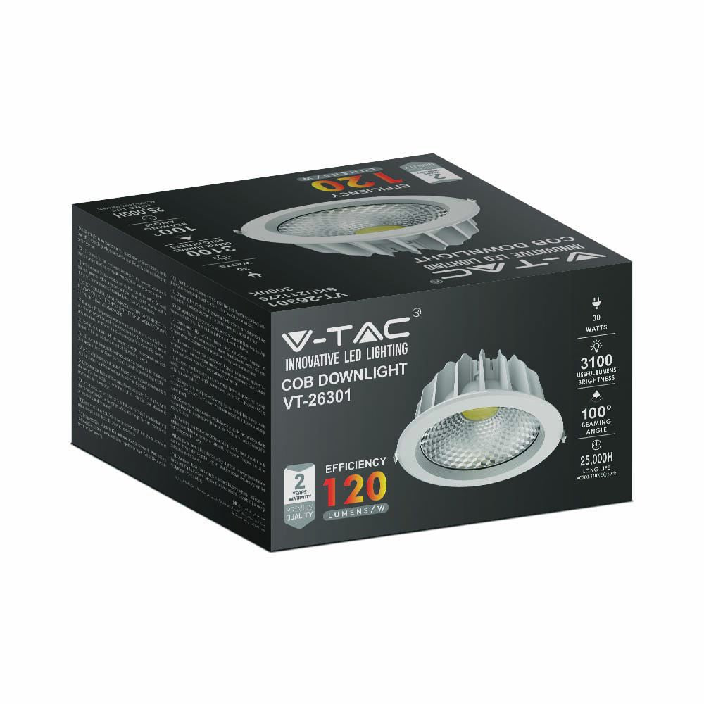 30W Oprawa wpuszczana reflektor LED / Barwa:3000K / HIGH LUMEN