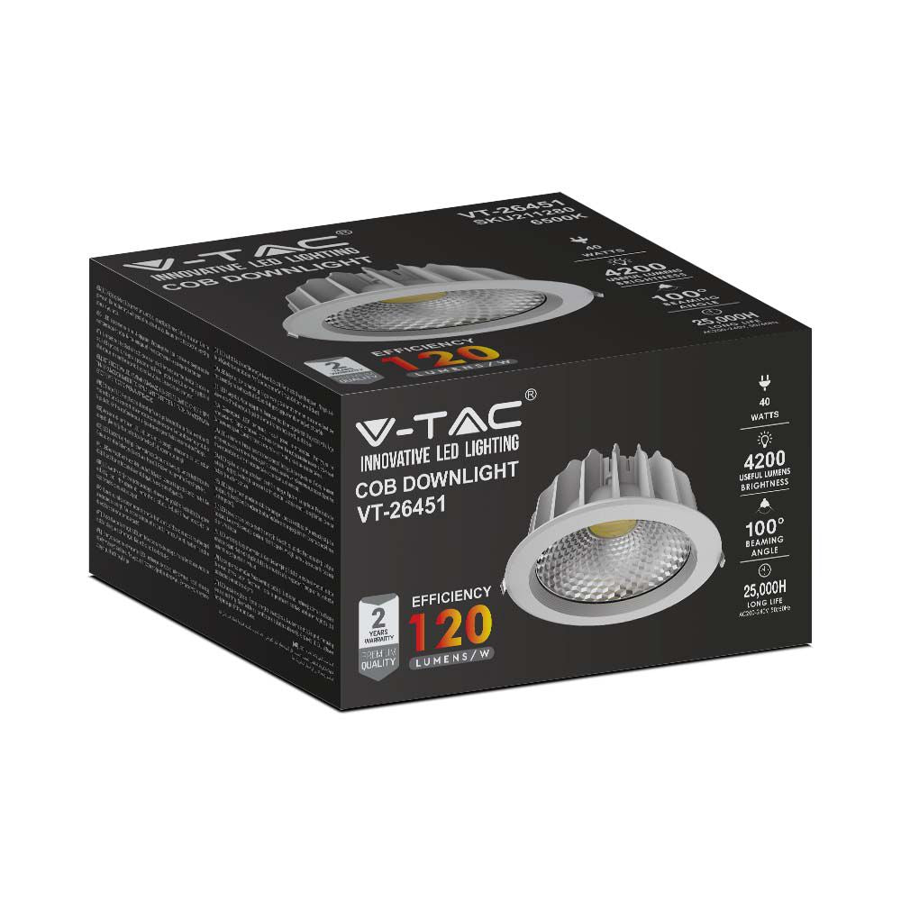 40W Oprawa wpuszczana reflektor LED / Barwa:6000K / HIGH LUMEN