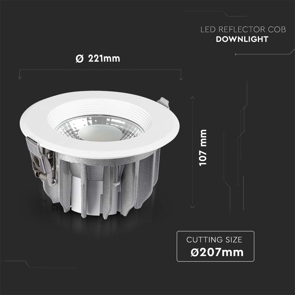 40W Oprawa wpuszczana reflektor LED / Barwa:6000K / HIGH LUMEN