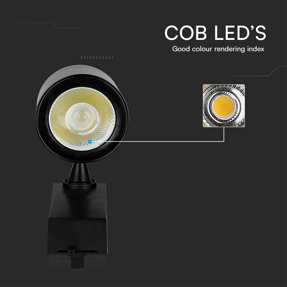 35W Lampa LED na szynoprzewód / Barwa: 3000K / Obudowa: Czarna