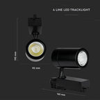 35W Lampa LED na szynoprzewód / Barwa:4200K / Obudowa: Czarna