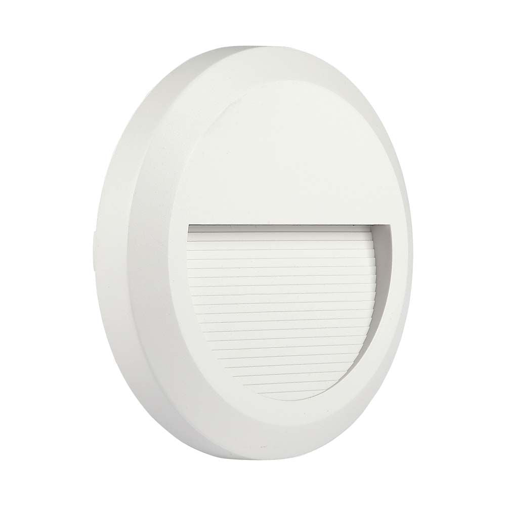 2W Oprawa Schodowa LED / Barwa:4000K / Obudowa: Biała / Okrągły