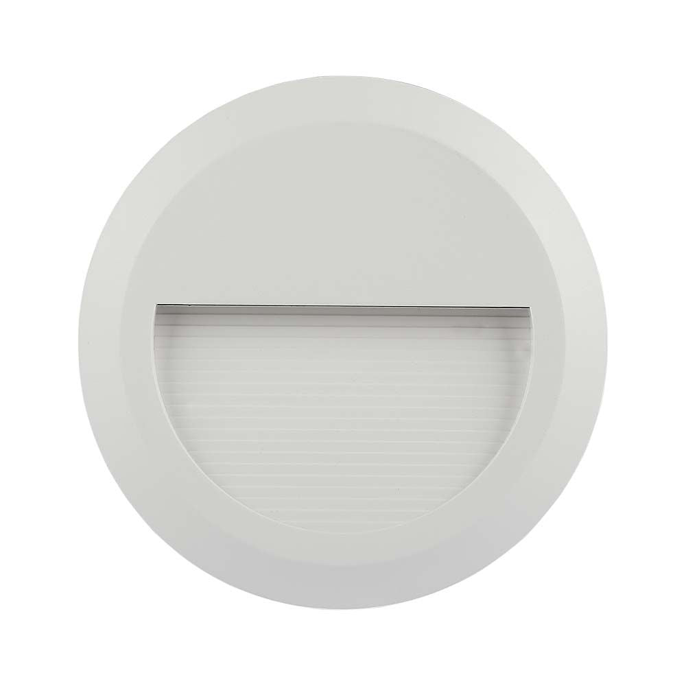 2W Oprawa Schodowa LED / Barwa:4000K / Obudowa: Biała / Okrągły