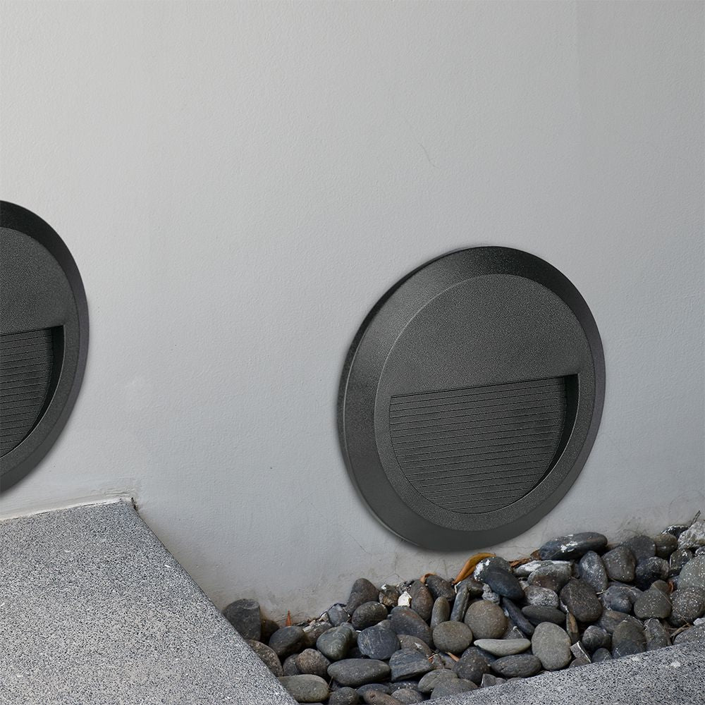 2W Oprawa Schodowa LED / Barwa:4000K / Obudowa: Czarna / Okrągły