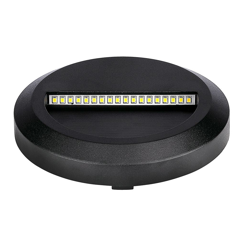 2W Oprawa Schodowa LED / Barwa:4000K / Obudowa: Czarna / Okrągły