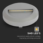 2W Oprawa Schodowa LED / Barwa:3000K / Obudowa: Szara / Okrągły