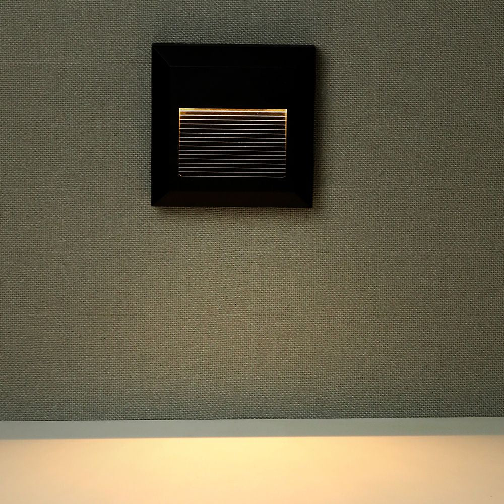 2W Oprawa Schodowa LED / Barwa:4000K / Obudowa: Czarna / Kwadrat
