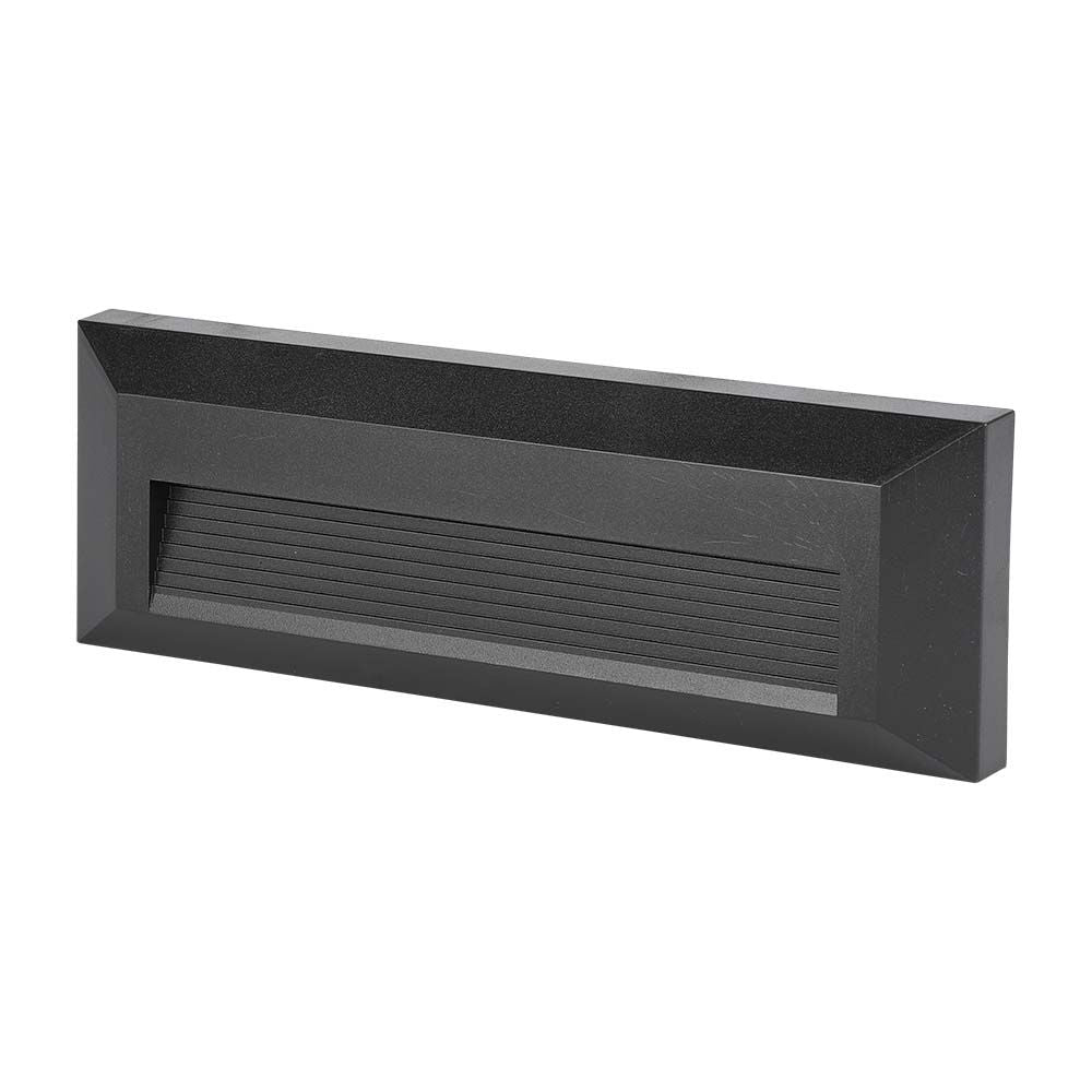 3W Oprawa Schodowa LED / Barwa:3000K / Obudowa: Czarna / Kwadrat
