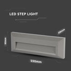 3W Oprawa Schodowa LED / Barwa:3000K / Obudowa: Szara / Kwadrat