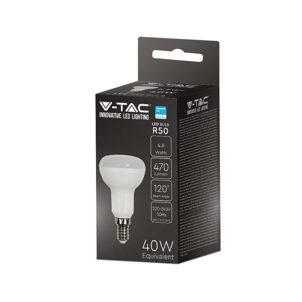 4.8W R50 Żarówka LED / Chip SAMSUNG / Barwa:3000K / Trzonek:E14