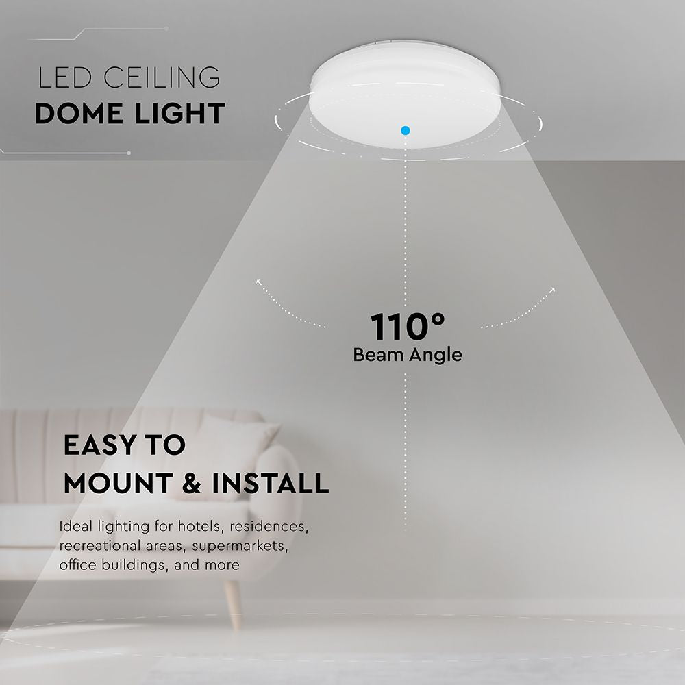 15W Plafon LED / IP44 / Chip Samsung / Barwa:6400K / Klosz PC / Okrągły