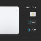15W Plafon LED / IP44 / Chip Samsung / Barwa:3000K / Klosz PC / Kwadrat