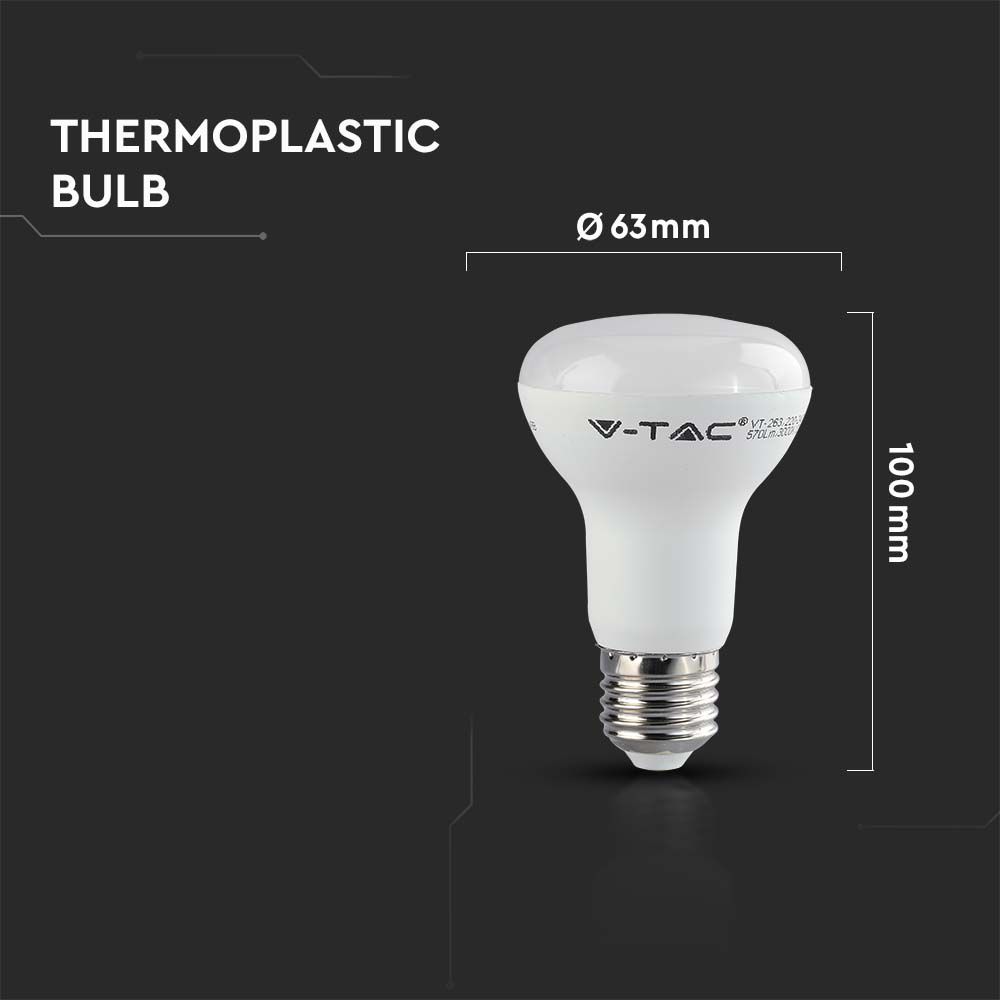 8.5W R63 Żarówka LED / Chip SAMSUNG / Barwa:3000K / Trzonek:E27