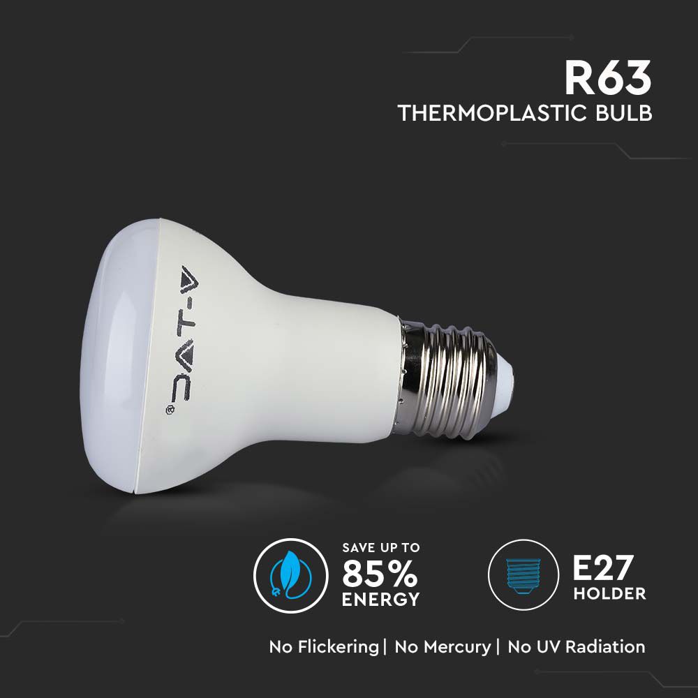 8.5W R63 Żarówka LED / Chip SAMSUNG / Barwa:3000K / Trzonek:E27