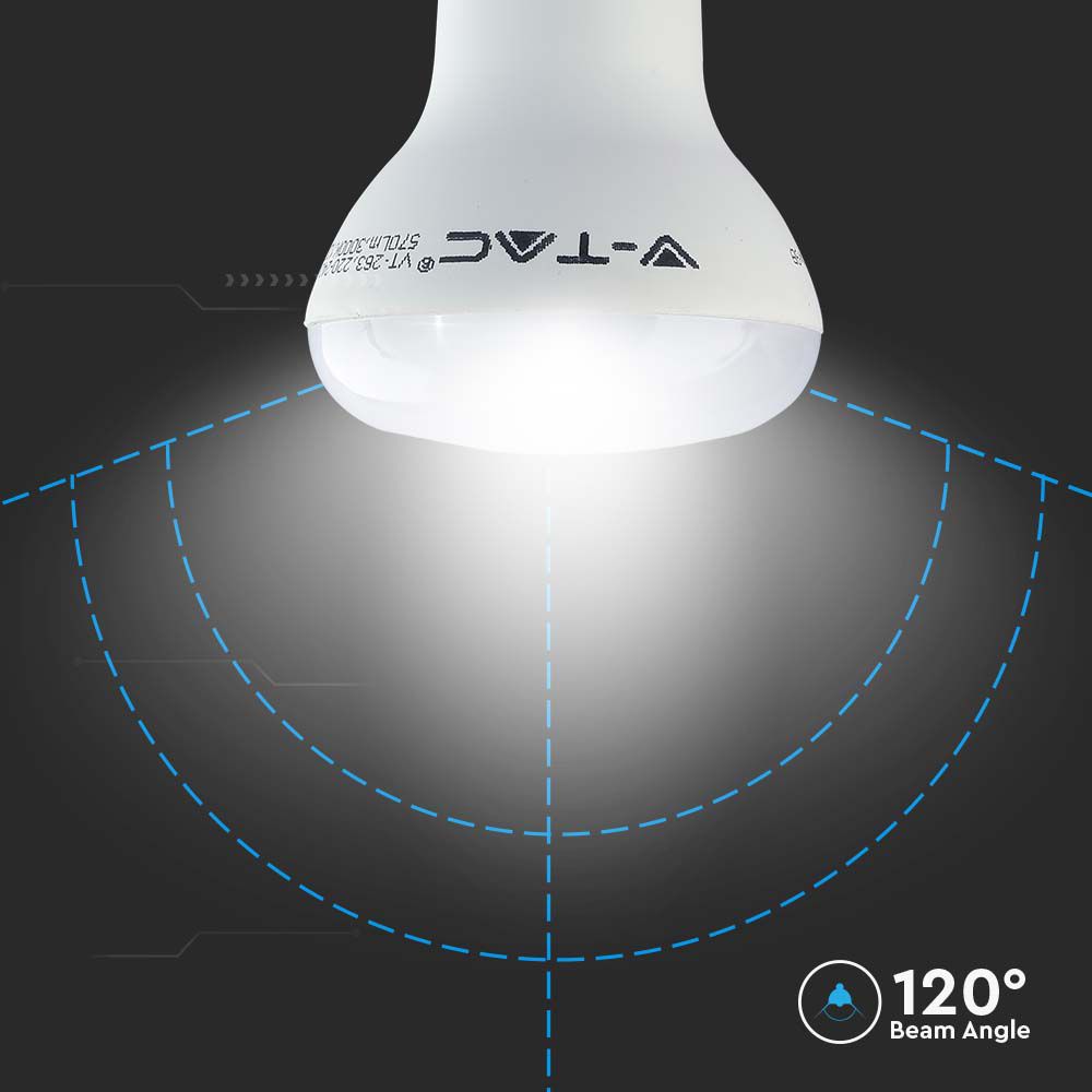 8.5W R63 Żarówka LED / Chip SAMSUNG / Barwa:3000K / Trzonek:E27
