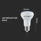 8.5W R63 Żarówka LED / Chip SAMSUNG / Barwa:6500K / Trzonek:E27
