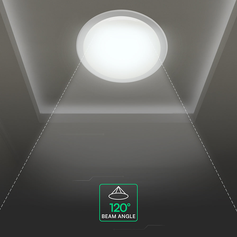 30W/60W/30W Dekoracyjny plafon LED / Barwa: 3w1 / Ściemniany / Klosz z efektem gwiazdki