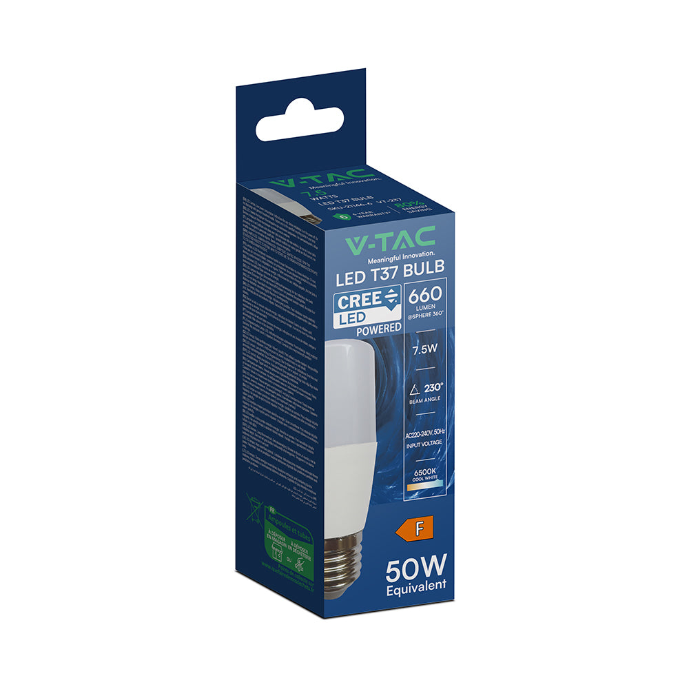 7.5W T37 Żarówka LED / Chip CREE / Barwa:6500K / Trzonek:E27 / 6 Lat gwarancji