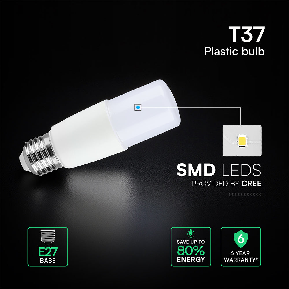 7.5W T37 Żarówka LED / Chip CREE / Barwa:6500K / Trzonek:E27 / 6 Lat gwarancji
