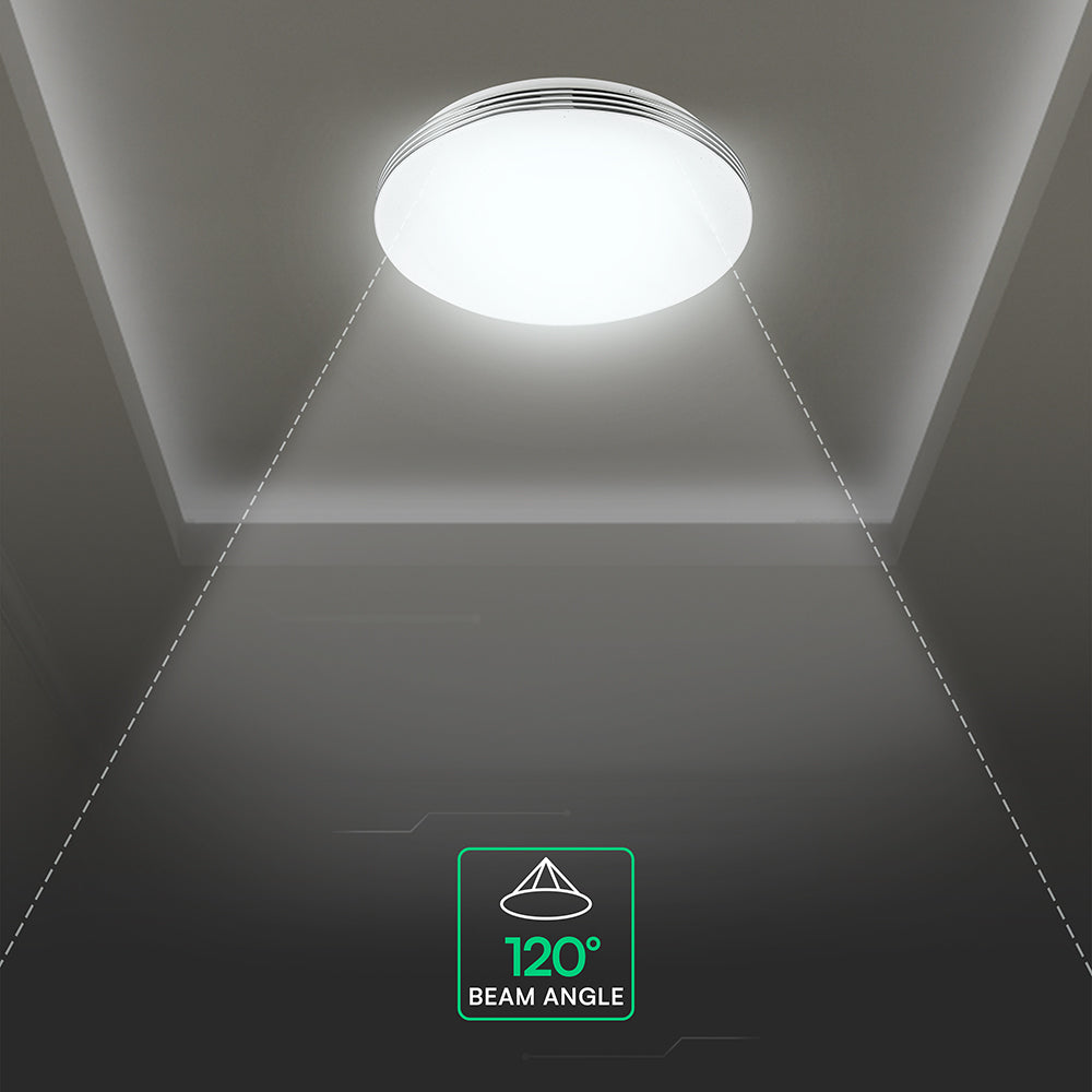 30W/60W/30W Dekoracyjny plafon LED / Barwa: 3w1 / Ściemniany / Klosz z efektem fali
