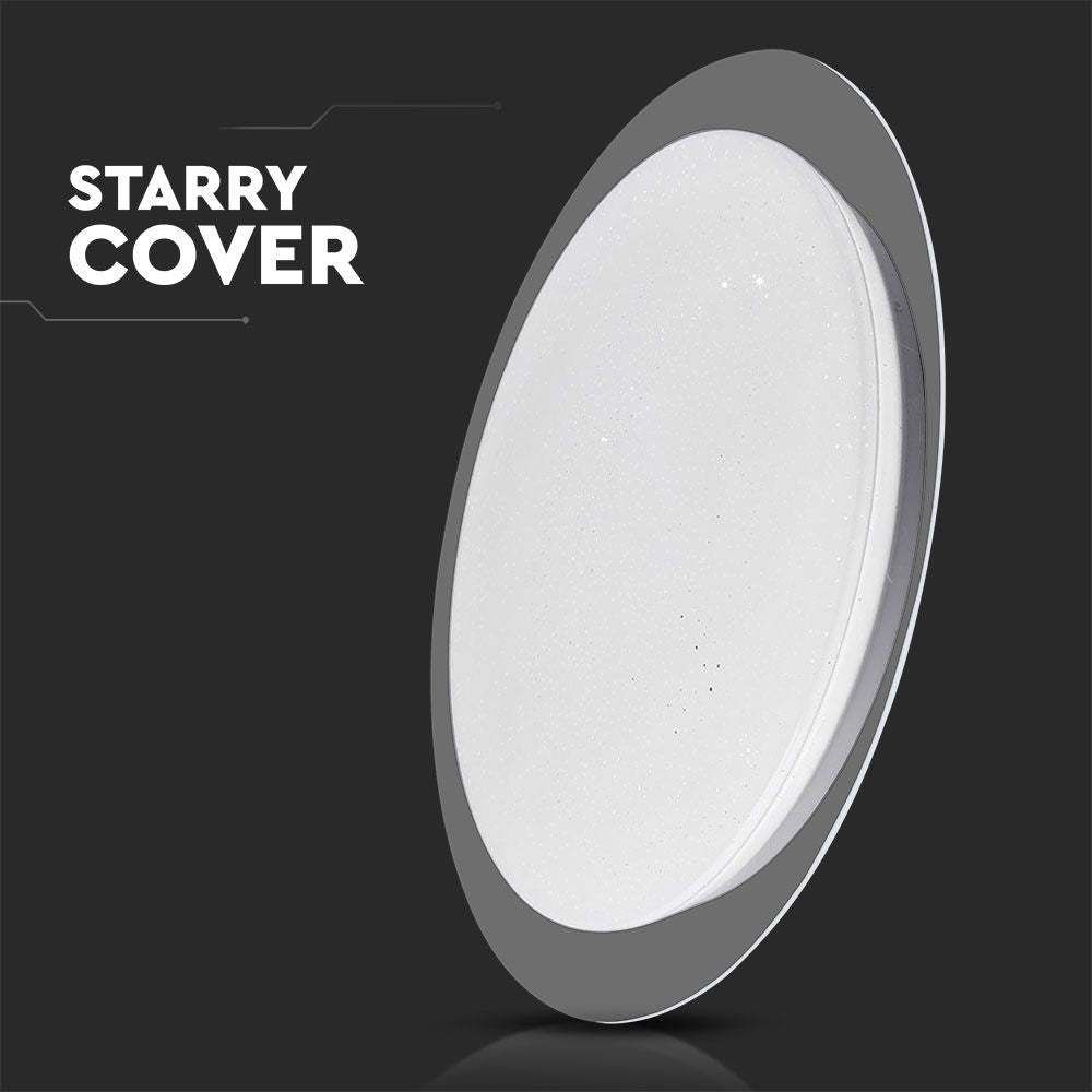 20W/40W/20W Dekoracyjny plafon LED / Barwa: 3w1 / Ściemniany / Klosz z efektem gwiazdki