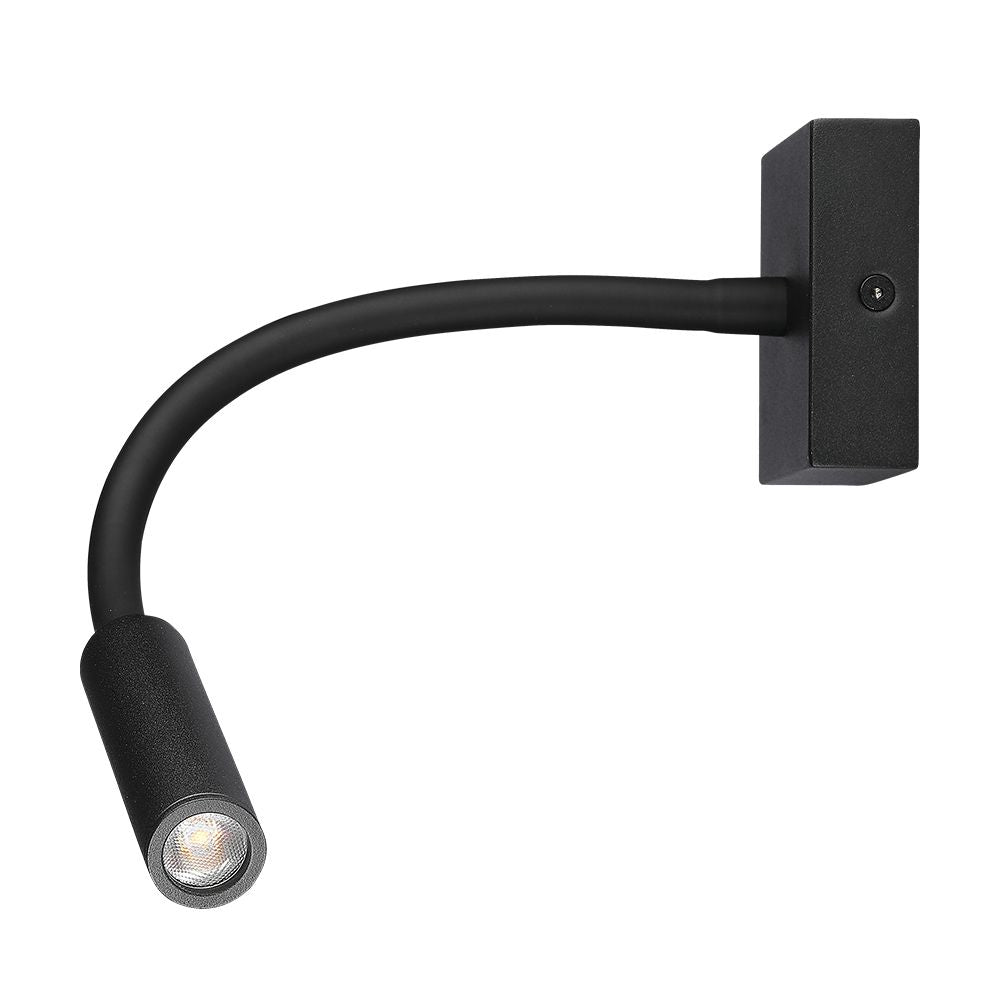 3W Kinkiet hotelowy LED / Barwa:3000K / Czarny