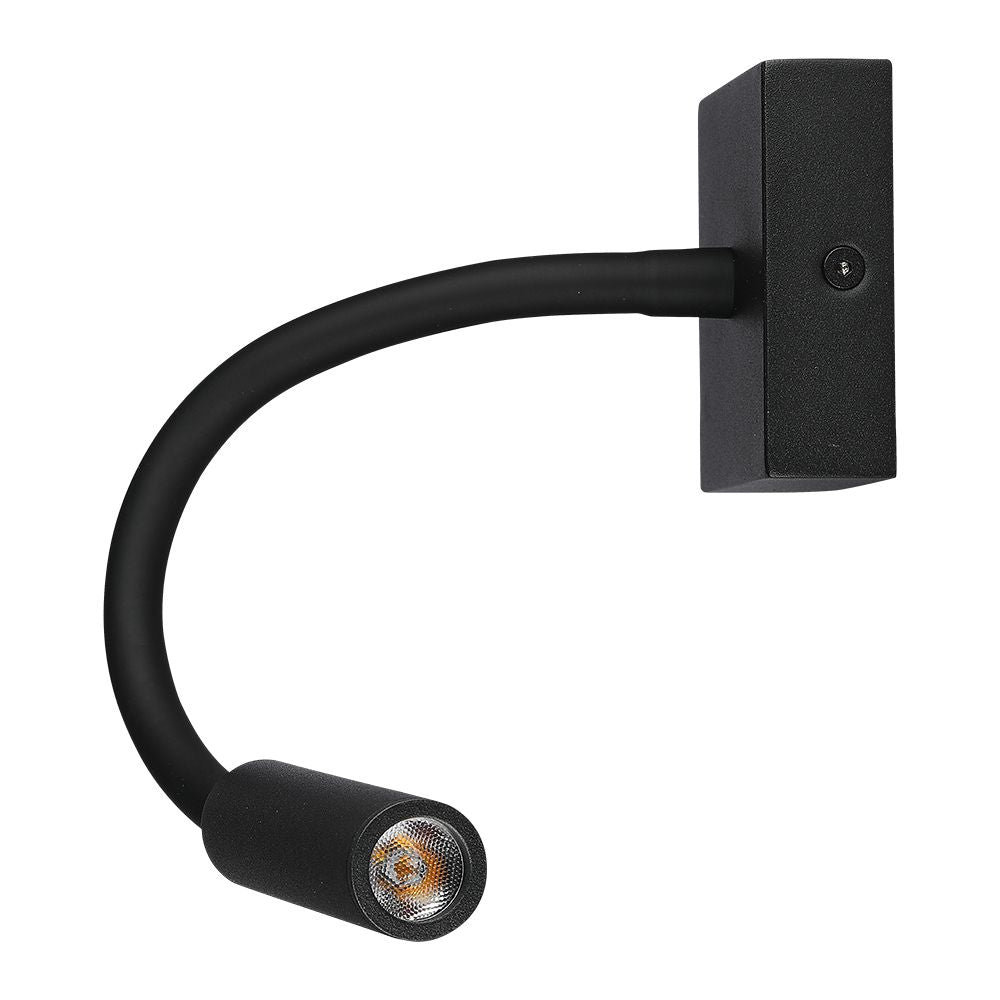3W Kinkiet hotelowy LED / Barwa:3000K / Czarny