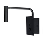 3W Kinkiet hotelowy LED z włącznikiem i gniazdem USB / Barwa:3000K / Czarny