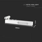 3W+6W Hotelowa lampa ścienna LED / Barwa: 3000K / Kolor: Biały