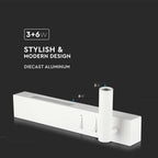 3W+6W Hotelowa lampa ścienna LED / Barwa: 3000K / Kolor: Biały