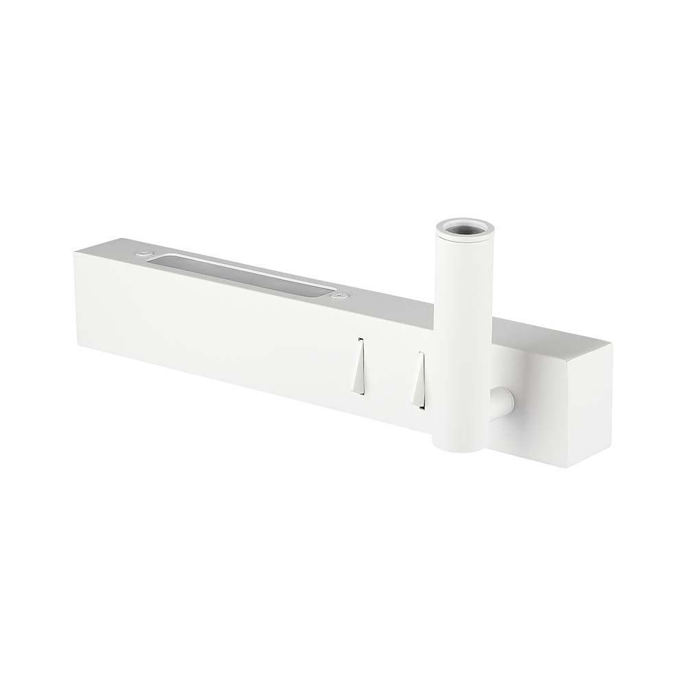 3W+6W Hotelowa lampa ścienna LED / Barwa: 3000K / Kolor: Biały
