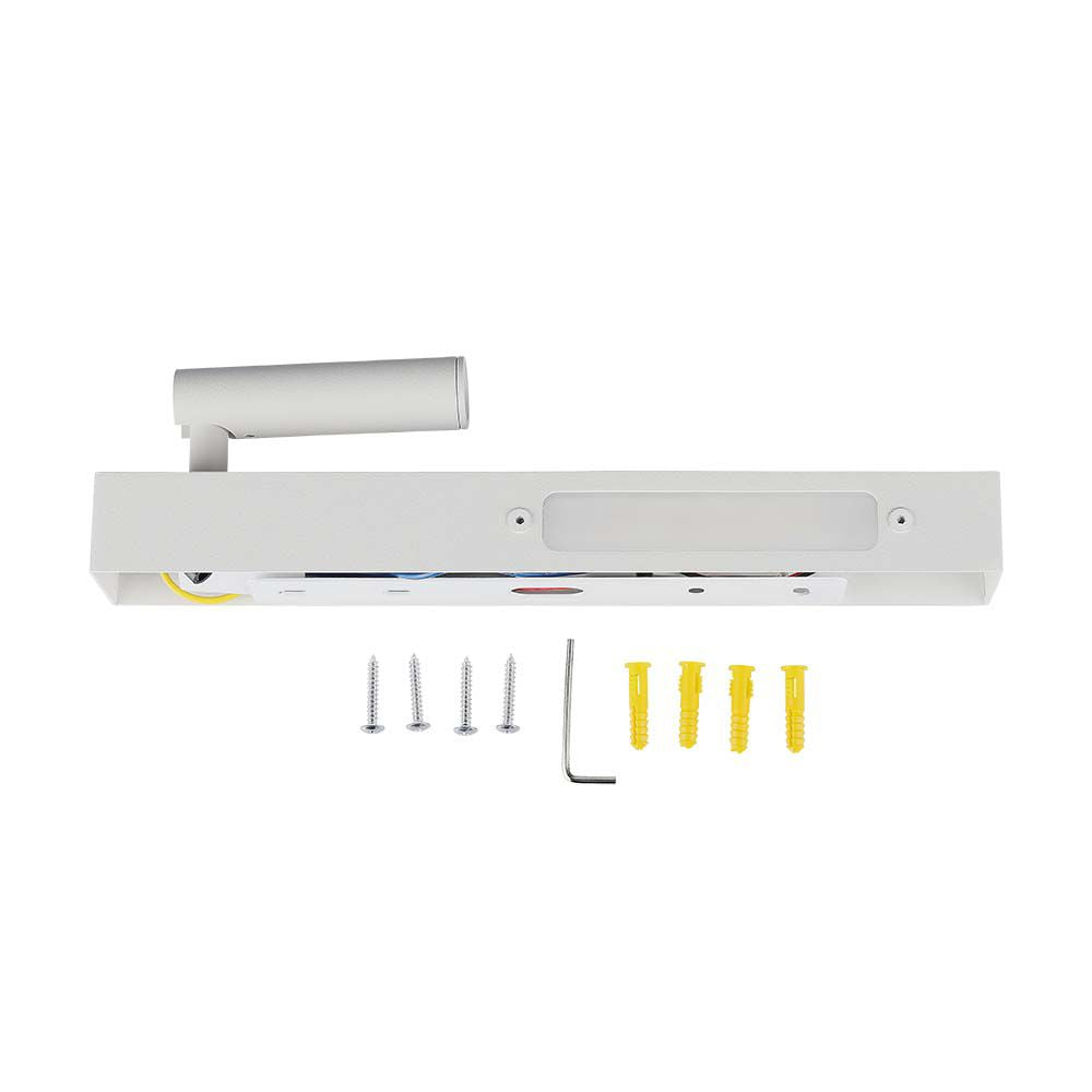 3W+6W Hotelowa lampa ścienna LED / Barwa: 3000K / Kolor: Biały