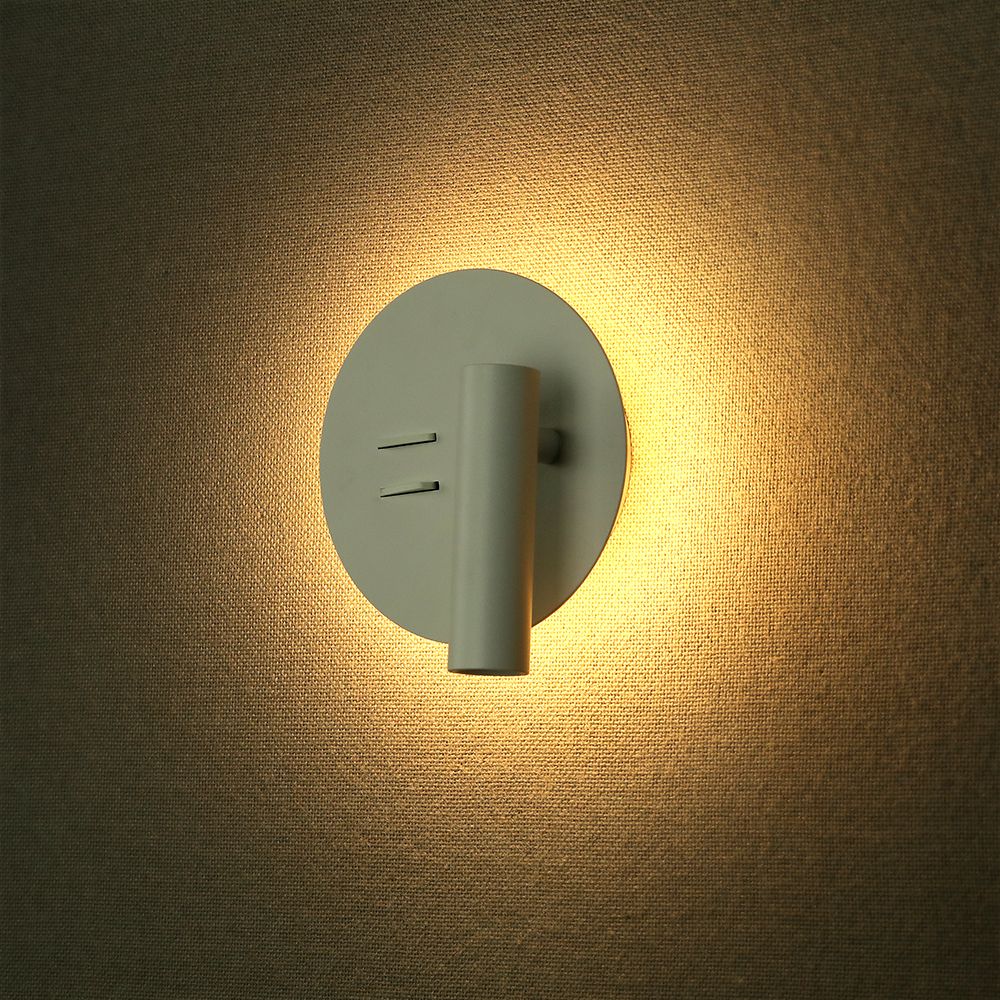 LED 3W+SMD 6W Hotelowa lampa ścienna LED / Barwa: 3000K / Kolor: Biały