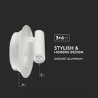 LED 3W+SMD 6W Hotelowa lampa ścienna LED / Barwa: 3000K / Kolor: Biały