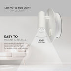 LED 3W+SMD 6W Hotelowa lampa ścienna LED / Barwa: 3000K / Kolor: Biały