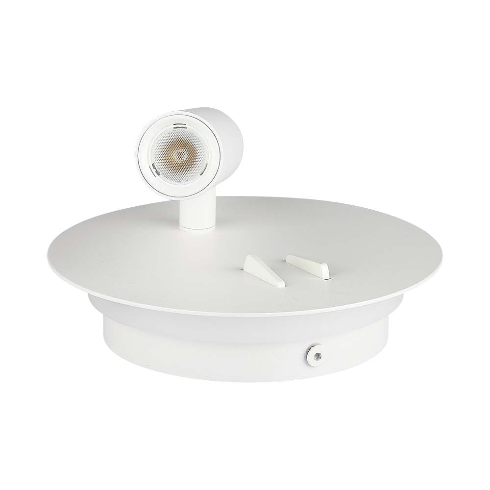 LED 3W+SMD 6W Hotelowa lampa ścienna LED / Barwa: 3000K / Kolor: Biały