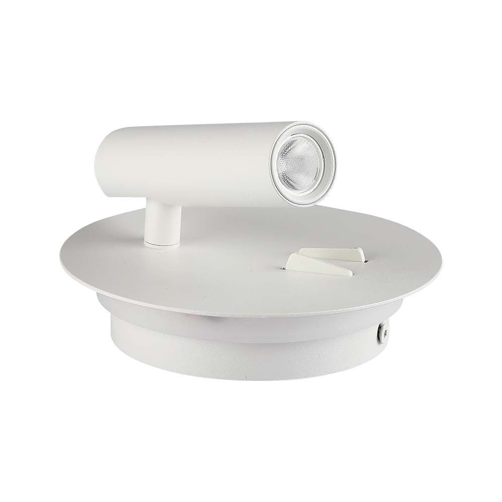 LED 3W+SMD 6W Hotelowa lampa ścienna LED / Barwa: 3000K / Kolor: Biały