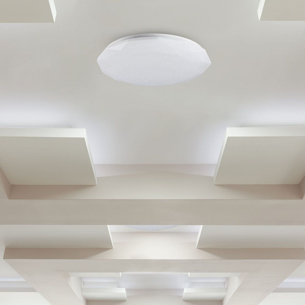 30W/60W/30W Dekoracyjny plafon LED / Barwa: 3w1 / Ściemniany / Klosz z efektem diamentu