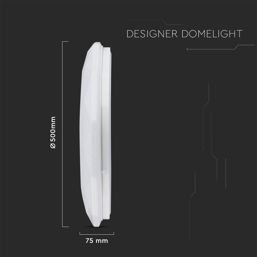30W/60W/30W Dekoracyjny plafon LED / Barwa: 3w1 / Ściemniany / Klosz z efektem diamentu
