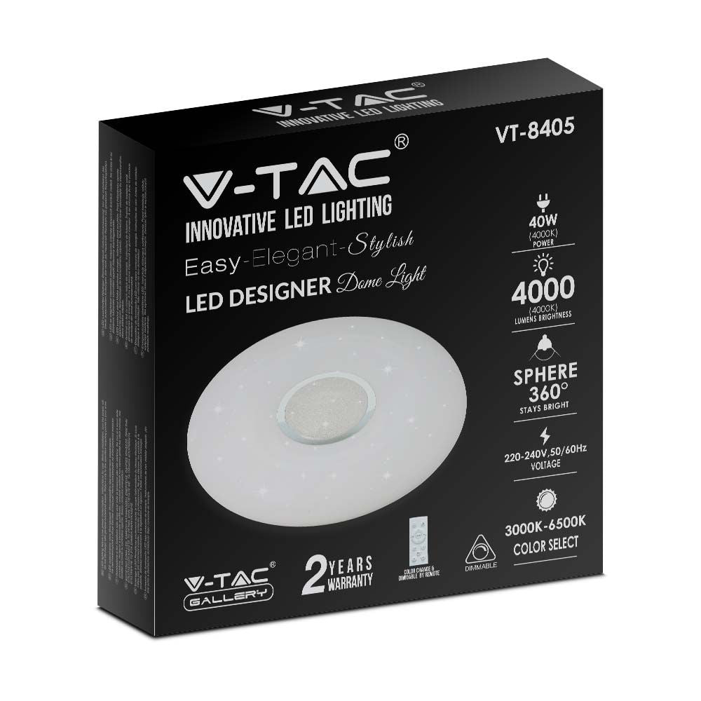 20W/40W/20W Dekoracyjny plafon LED / Barwa: 3w1 / Ściemniany / Klosz z efektem diamentu