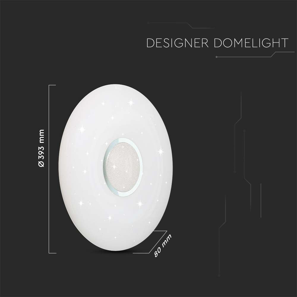 20W/40W/20W Dekoracyjny plafon LED / Barwa: 3w1 / Ściemniany / Klosz z efektem diamentu