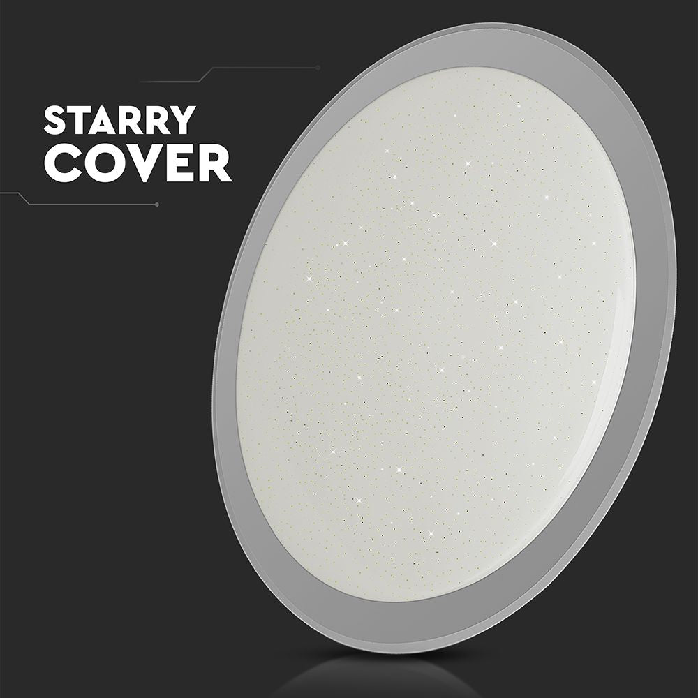 36W/72W/36W Dekoracyjny plafon LED / Barwa: 3w1 / Ściemniany / Klosz z efektem gwiazdki