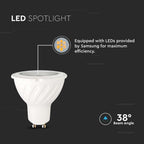 6W GU10 Żarówka LED / Chip SAMSUNG / Barwa:3000K / Trzonek:GU10