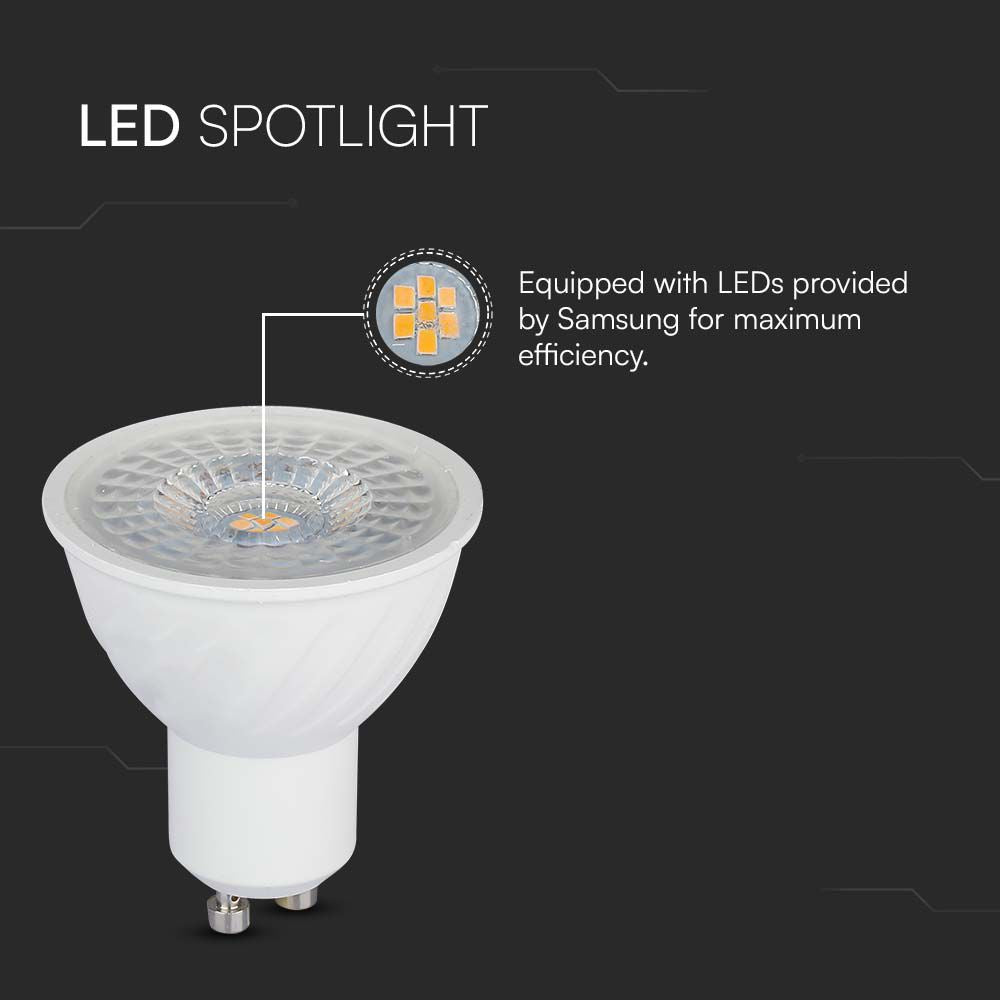 6W GU10 Żarówka LED / Chip SAMSUNG / Barwa:6500K / Trzonek:GU10
