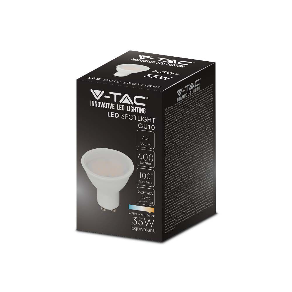 4.5W GU10 Żarówka LED / Barwa:4000K / Trzonek:GU10 / Kąt 110'