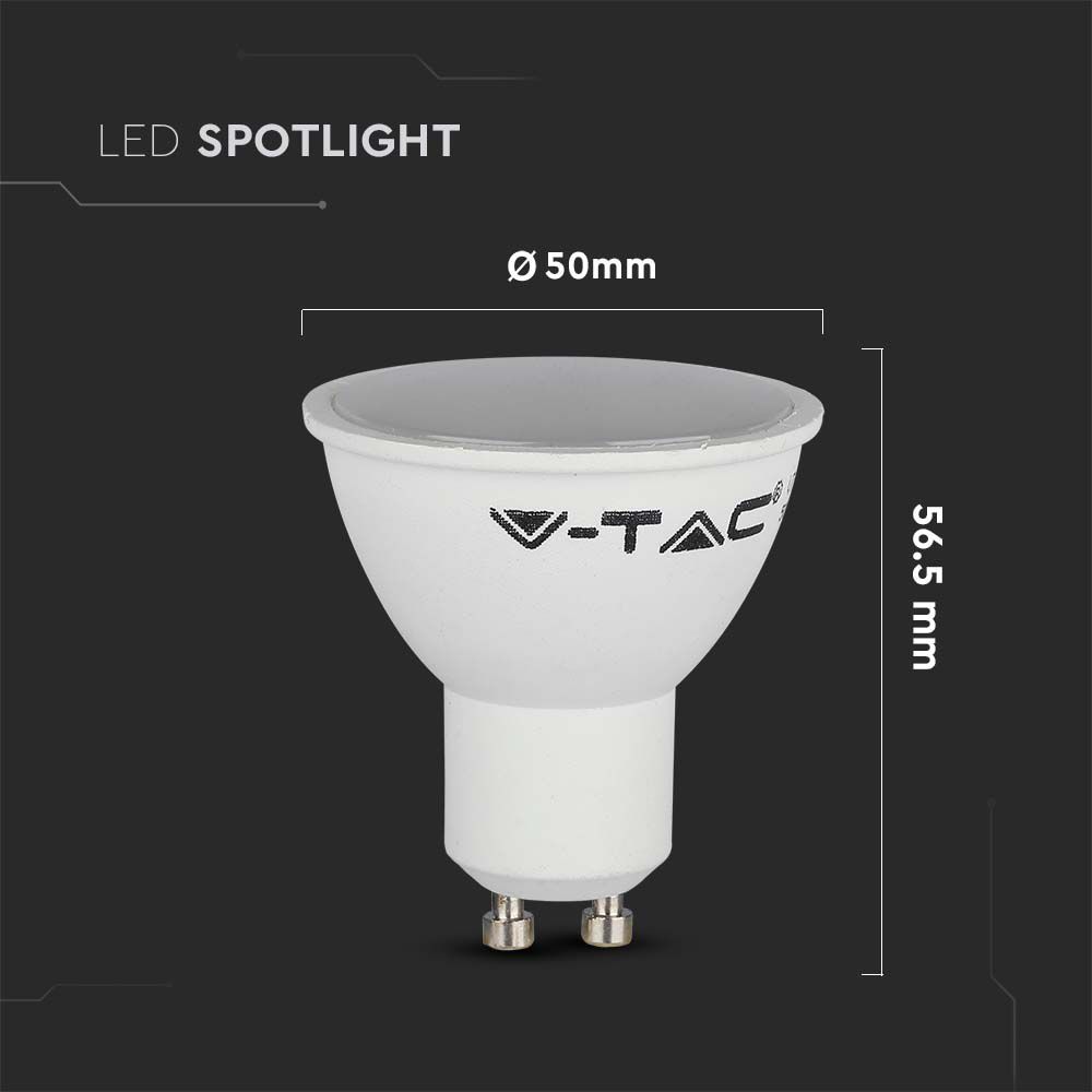 4.5W GU10 Żarówka LED / Barwa:3000K / Trzonek:GU10 / Kąt 110'